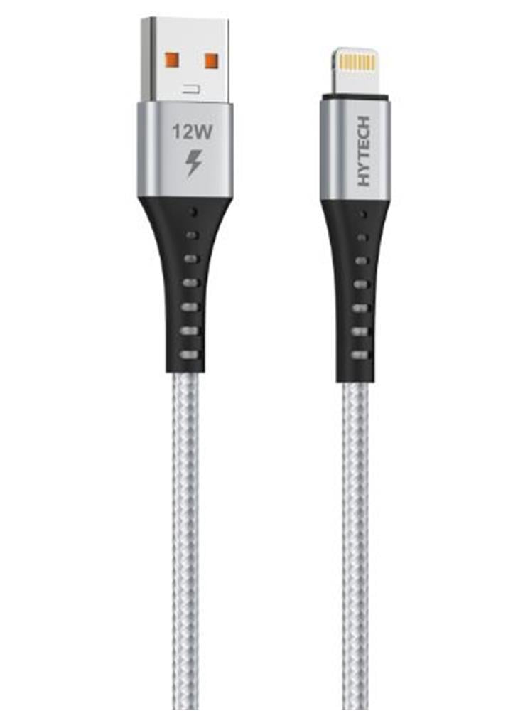 Hytech HY-X331 1m 2.4A Lightning Silver Gri Data + Şarj Kablosu