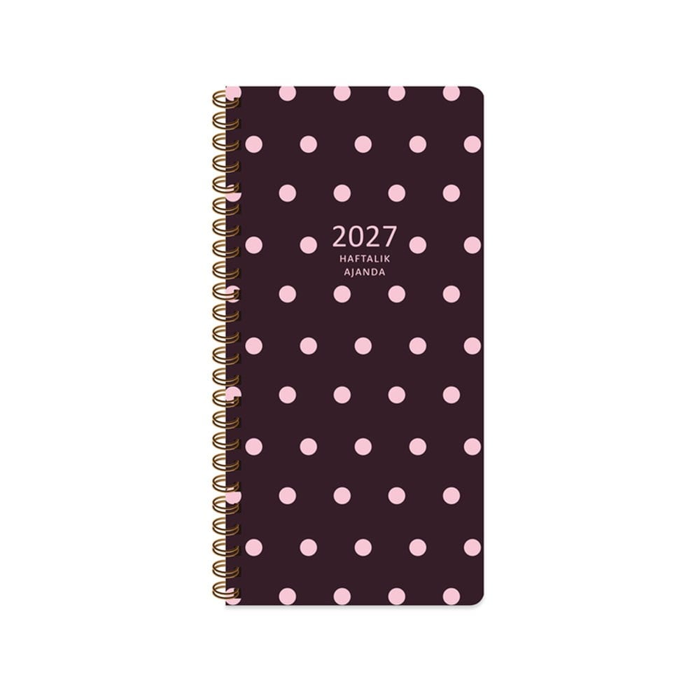 Keskin 2027-8x16 Haftalık Spiralli Cep Ajandası - Puantiye 600281-99