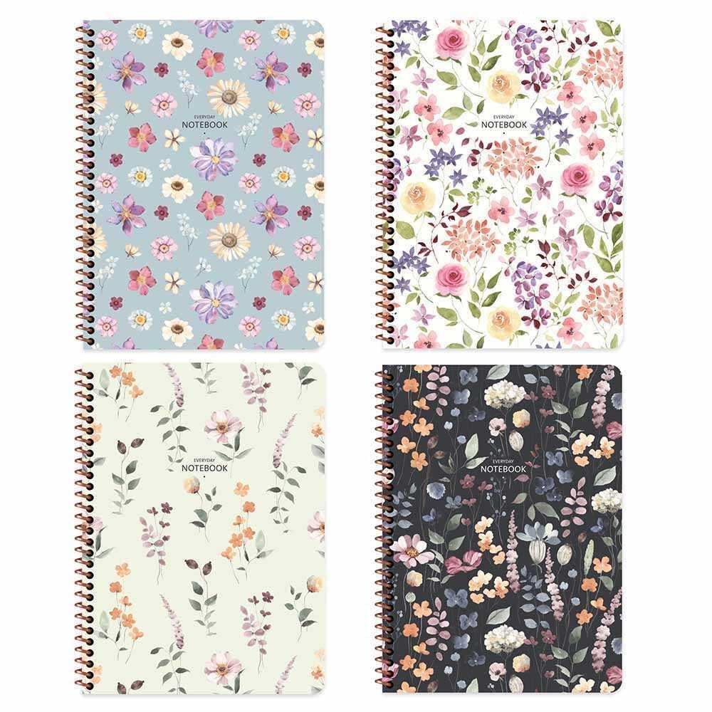Keskin Color Defter Karton Kp.Spr.Çiçek 16,5x22,5 80 YP Çiz.