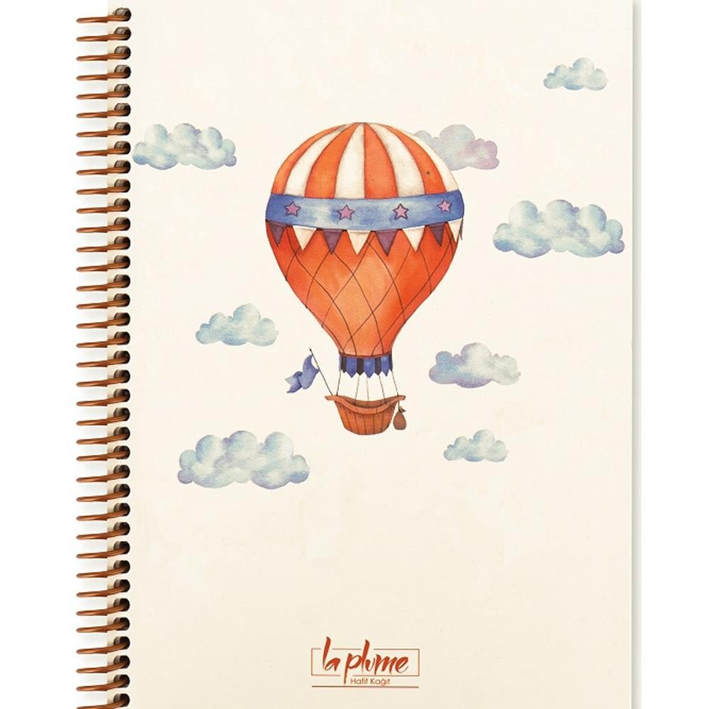 Keskin Color La Plume Balloon 17x24 80 Yp Kareli Spiralli Sert Kapak Defter