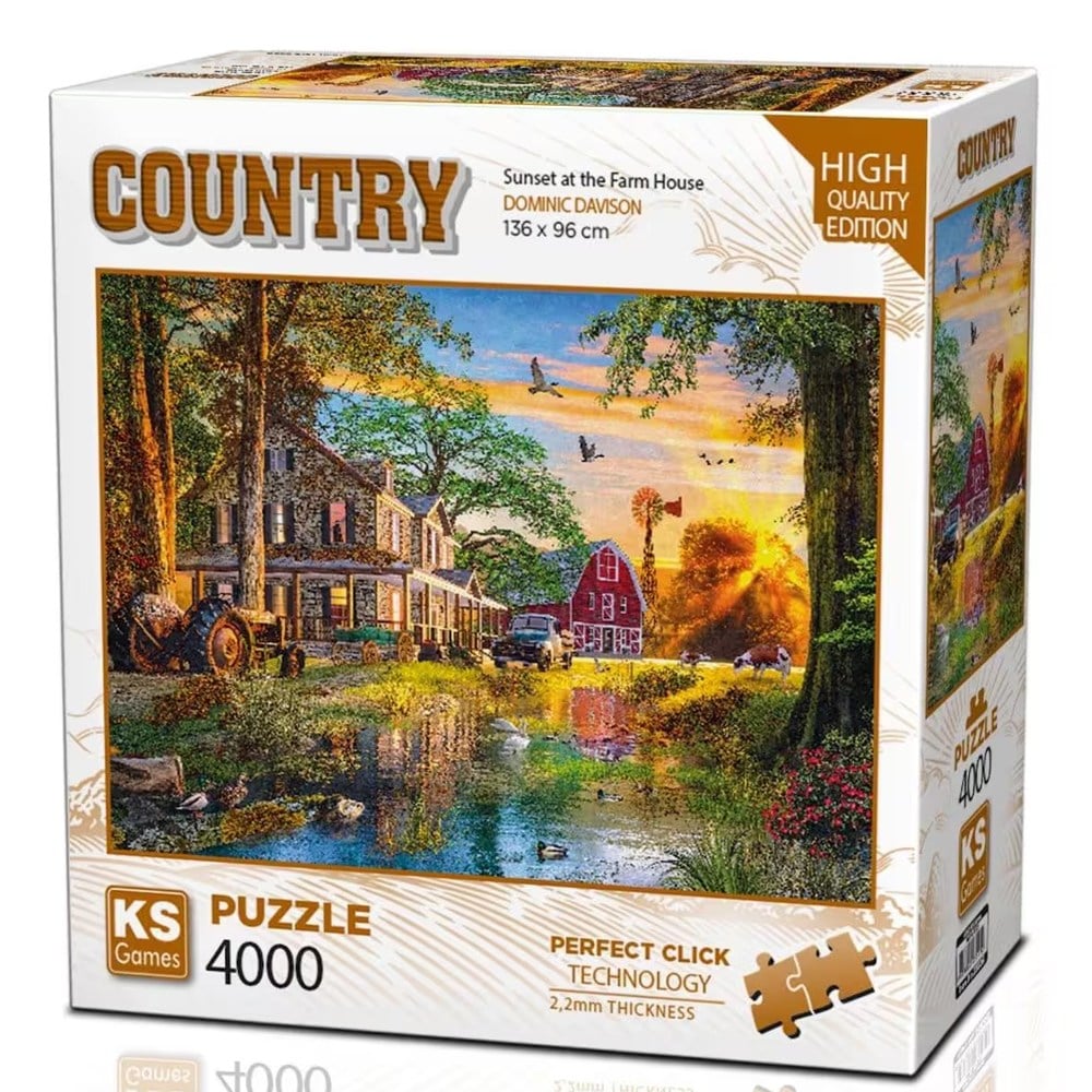 Ks Games Puzzle 4000 Sunset At The Farm House 23505