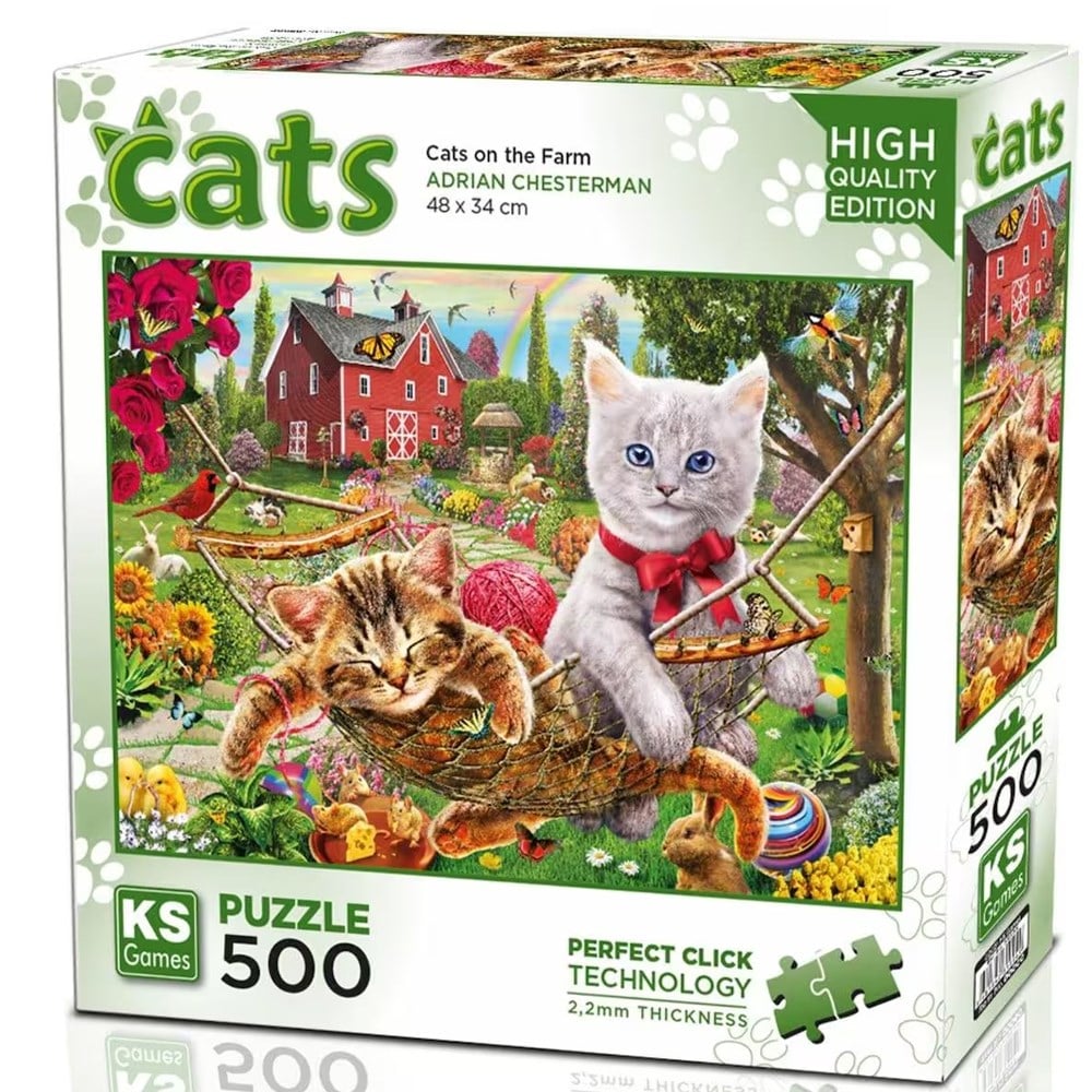 Ks Games Puzzle 500 Cats On The Farm Yetişkin 20043