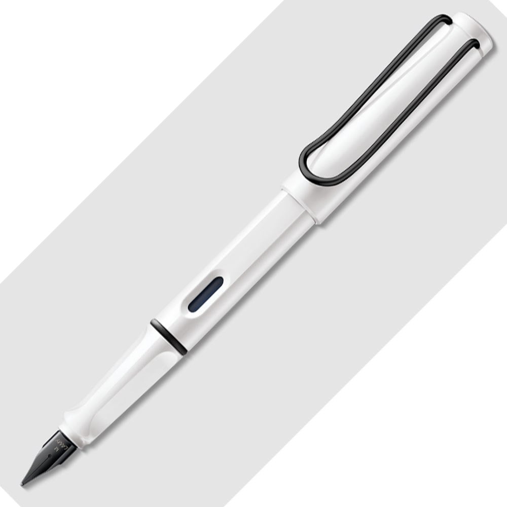 Lamy Safari Dolma Kalem Metal Siyah Klips M Uç Beyaz S19B-M