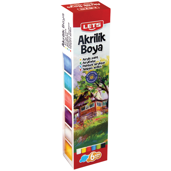Lets Akrilik Boya 6 LI 25 ML Ana Renkler L-5200
