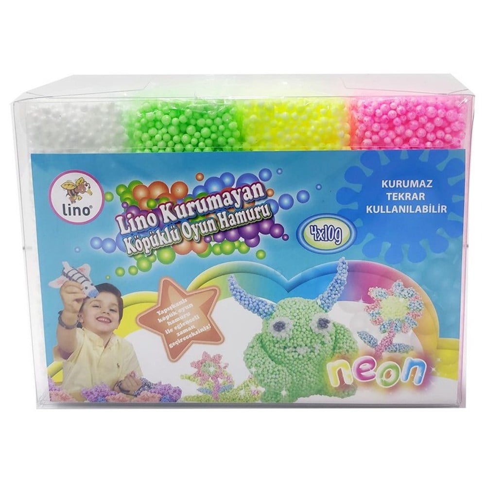 Lino Oyun Hamuru Kurumayan Köpüklü 10 Gr Pvc 4 Lü 152014