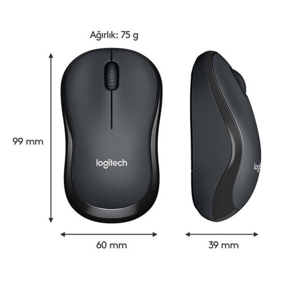 Logitech M220 Silent Kablosuz Mouse GRİ