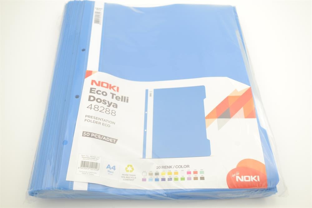 NOKİ ECO TELLİ DOSYA 50 ADET A4 MAVİ