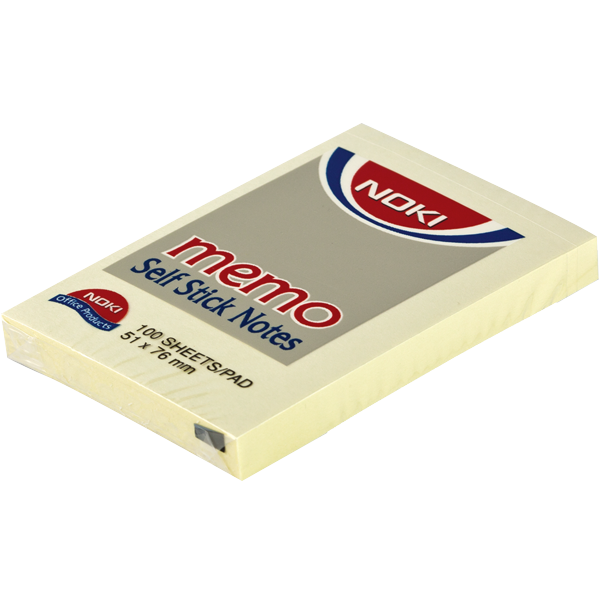 Noki Yapışkanlı Not Kağıdı Memo 100 YP 51x75 Sarı 12006