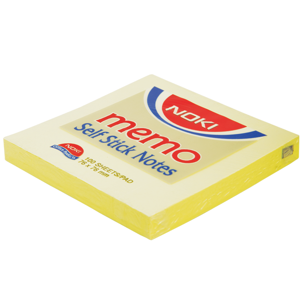 Noki Yapışkanlı Not Kağıdı Memo 100 YP 75x75 Sarı 12007