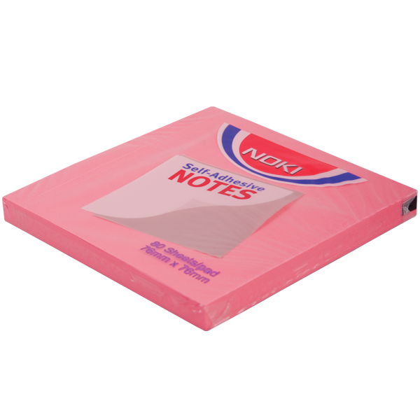 Noki Yapışkanlı Not kağıt 76x76 A.Pembe 12166