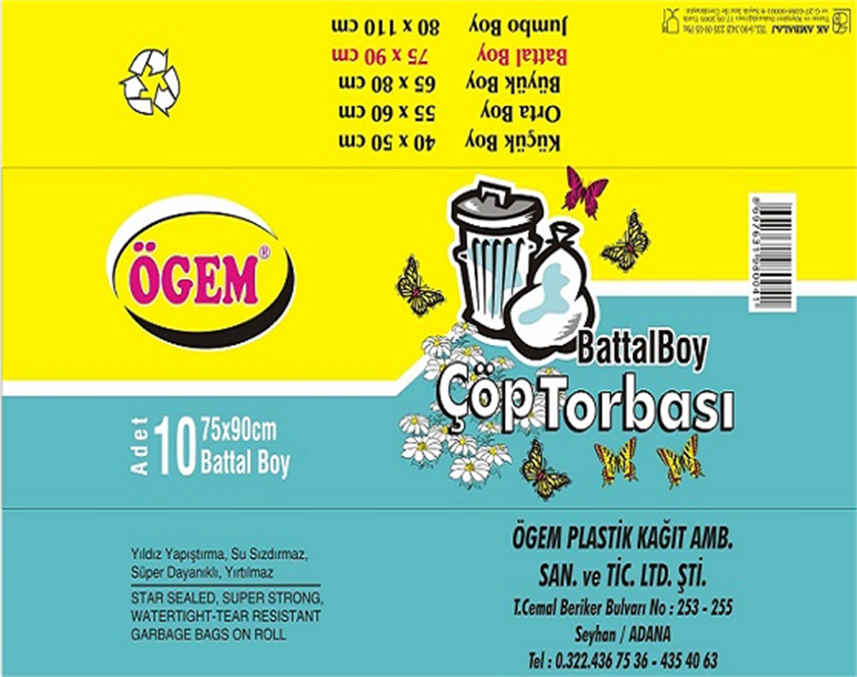 ÖGEM ÇÖP TORBASI BATTAL BOY 5 Adet