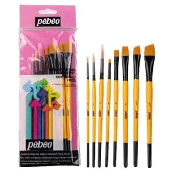 Pebeo Fırça Seti Angular-Kesik Uç-Suluboya 8 Li SET-6