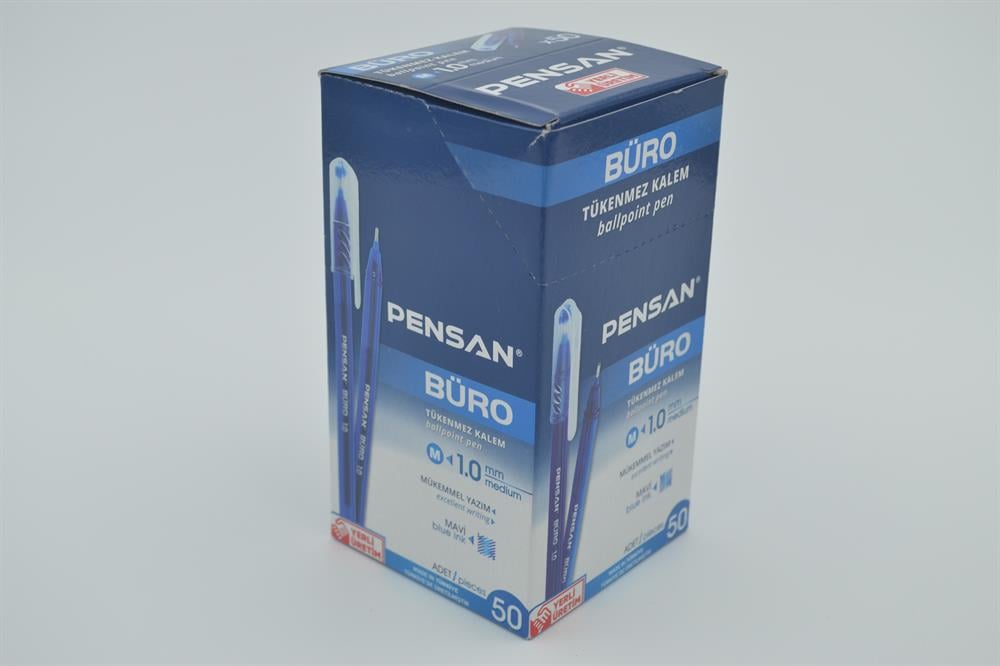 PENSAN BÜRO TÜKENMEZ KALEM 1.0 MM  MAVİ 50 Lİ