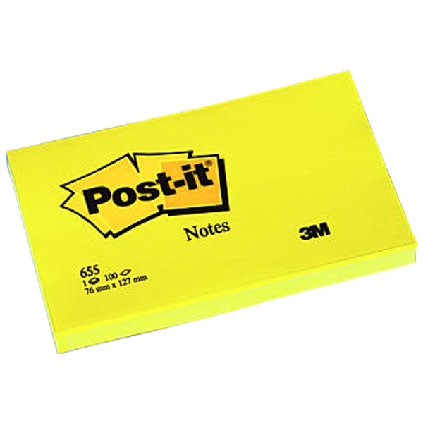Post-it Yapışkanlı Not Kağıdı 100 YP 76x127 Sarı 655