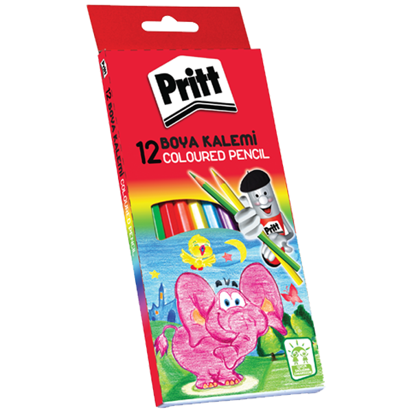 Pritt Kuru Boya Karton Kutu Tam Boy 12 Renk 1219734