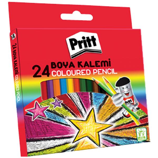 Pritt Kuru Boya Karton Kutu Tam Boy 24 Renk 1221351