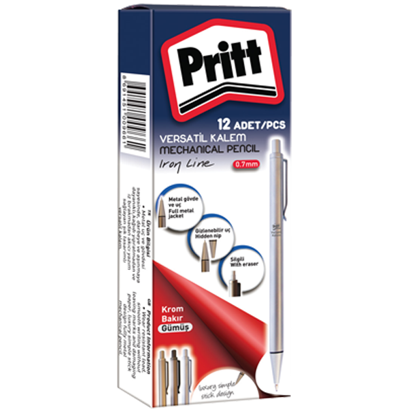 Pritt Versatil Kalem İron Line 0.7 MM Gümüş 3707
