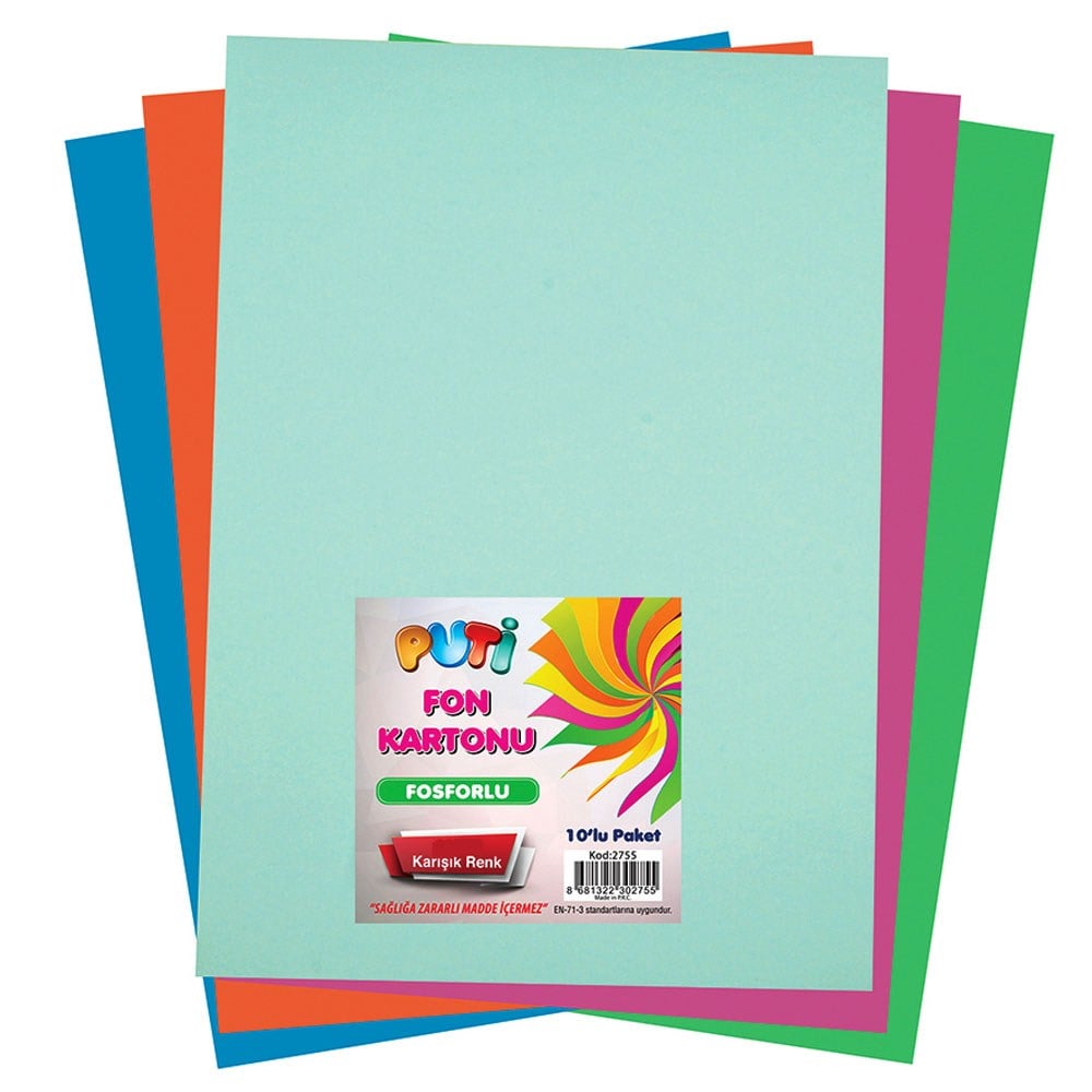 Puti Fon Kartonu 50x70 10 Lu Karışık Renk 2168