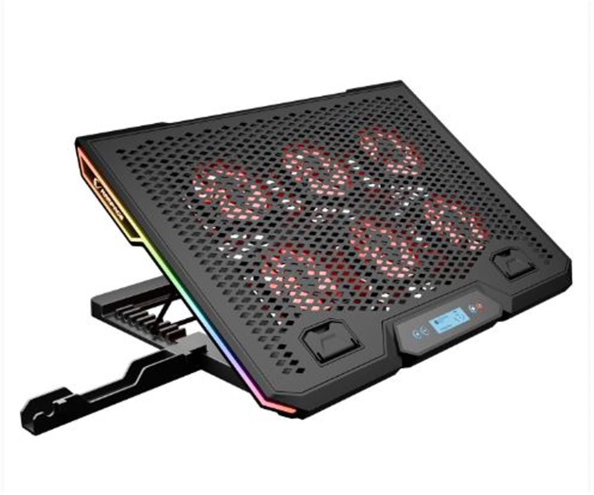Rampage Blizzard R7 RGB Işıklı 6 Fanlı LCD Ekranlı 2 Usb Soketli 13-15.6 Notebook Soğutucu Stand