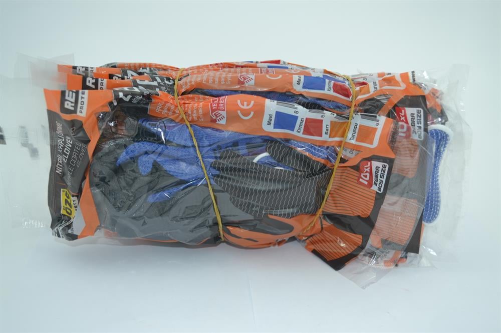 REAL ÖZS NİTRİL KAPLI ÖRME ELDİVEN 12 ADET MAVİ