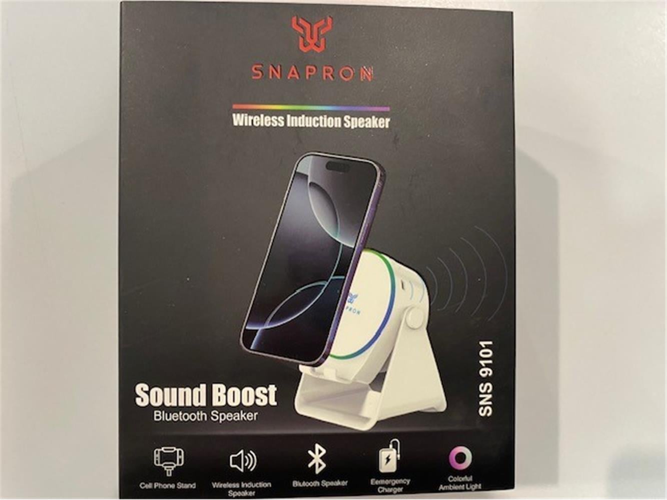 Snapron SNS-9101 Beyaz (İNDUCTİON Özellikli) RGB Bluetooth Speaker (Phone Stand-Ambient Light)