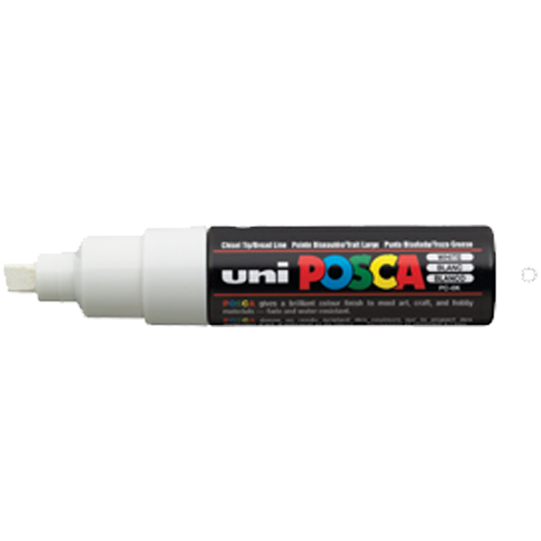 Uni-Ball Markör Boyama Posca Su Bazlı Poster 8.0 MM Beyaz PC-8K