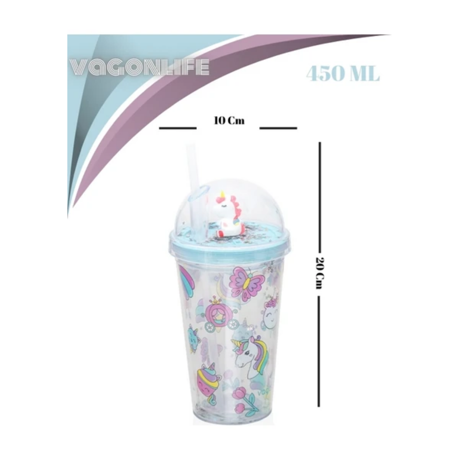 Vagonlife Çift Duvarlı Tumbler Pipetli Milkshake Bardağı 450 mlVagonlife Çift Duvarlı Tumbler Pipetli Milkshake Bardağı 450 ml