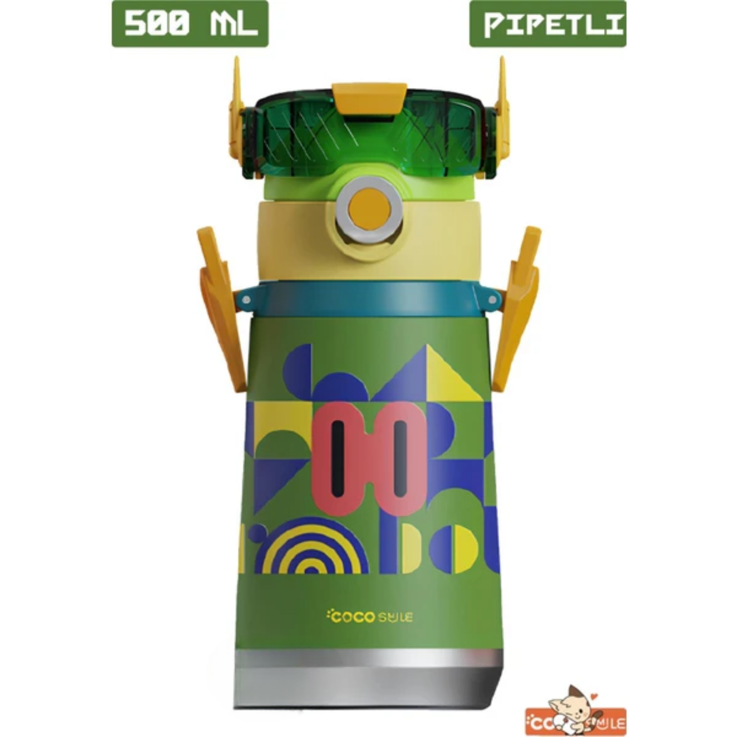 Vagonlife Cocosmile Özel Kutulu 500 ml Pipetli Çelik Termos Boyun Askılı 4 Farklı Robot Modeli CS0001Vagonlife Cocosmile Özel Kutulu 500 ml Pipetli Çelik Termos Boyun Askılı 4 Farklı Robot Modeli CS0001