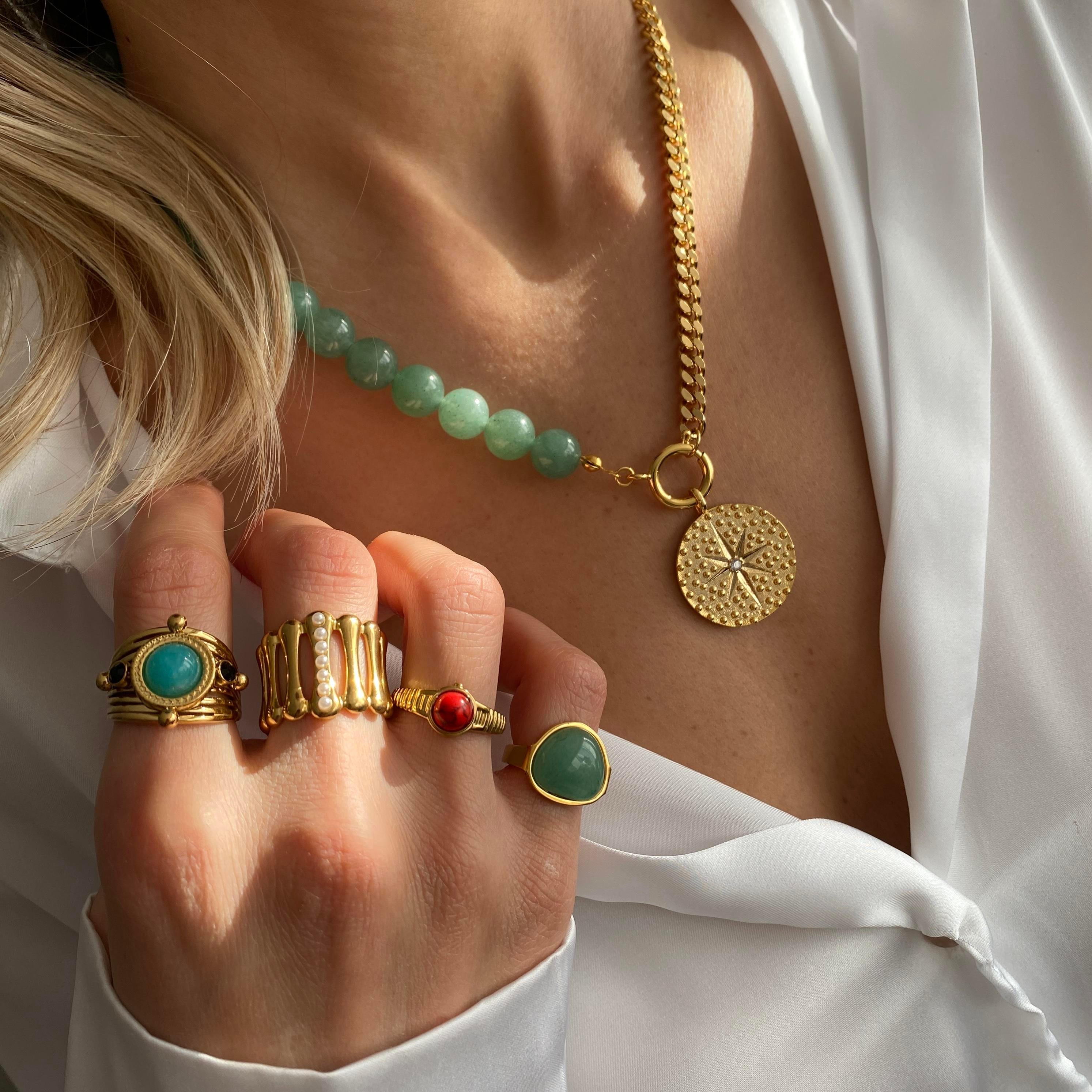 Aventurine North Star Kolye