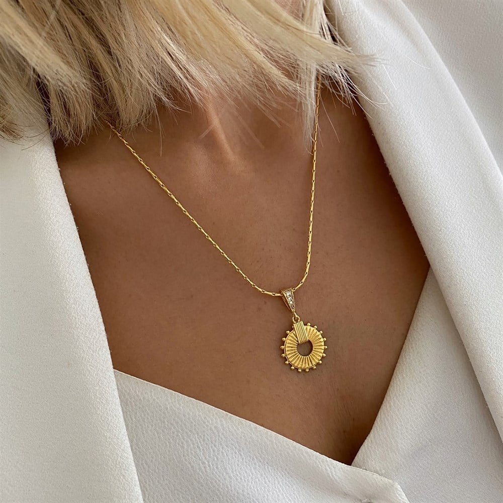 Basic Yılan Zincir Camelia Kolye