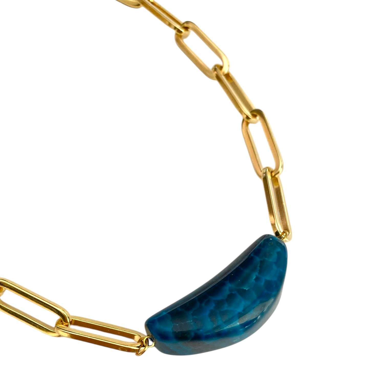 Blue Agate Kolye