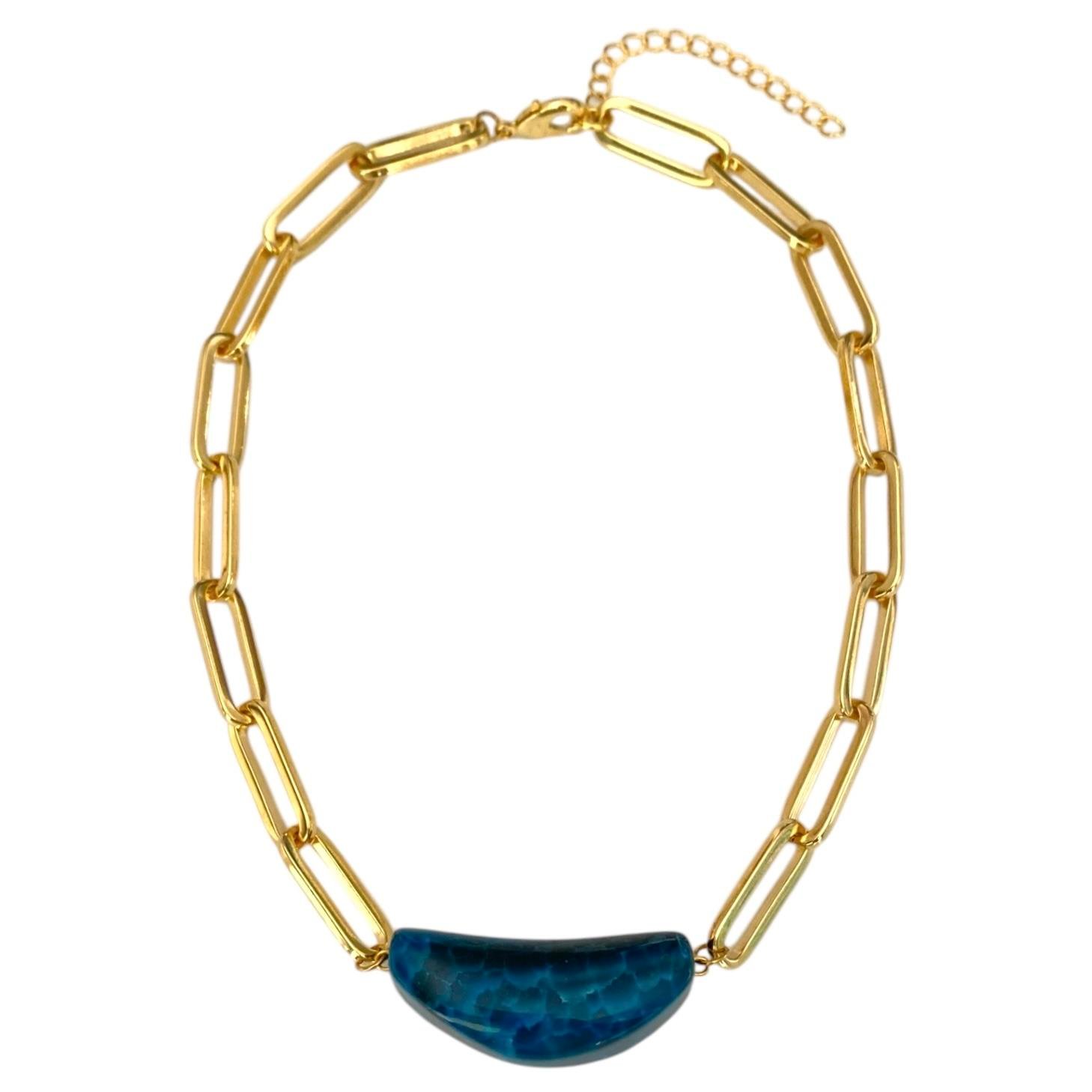 Blue Agate Kolye