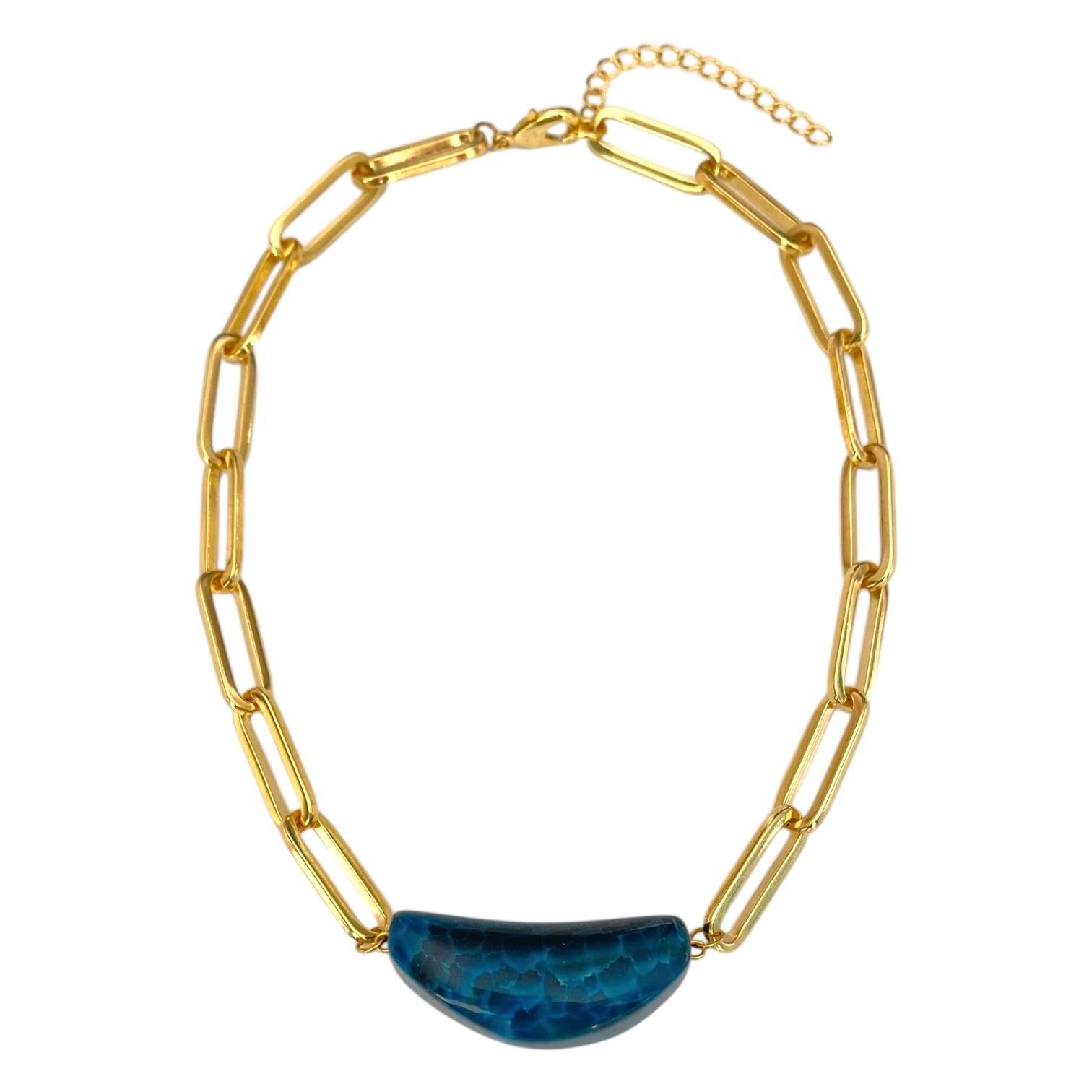 Blue Agate Kolye