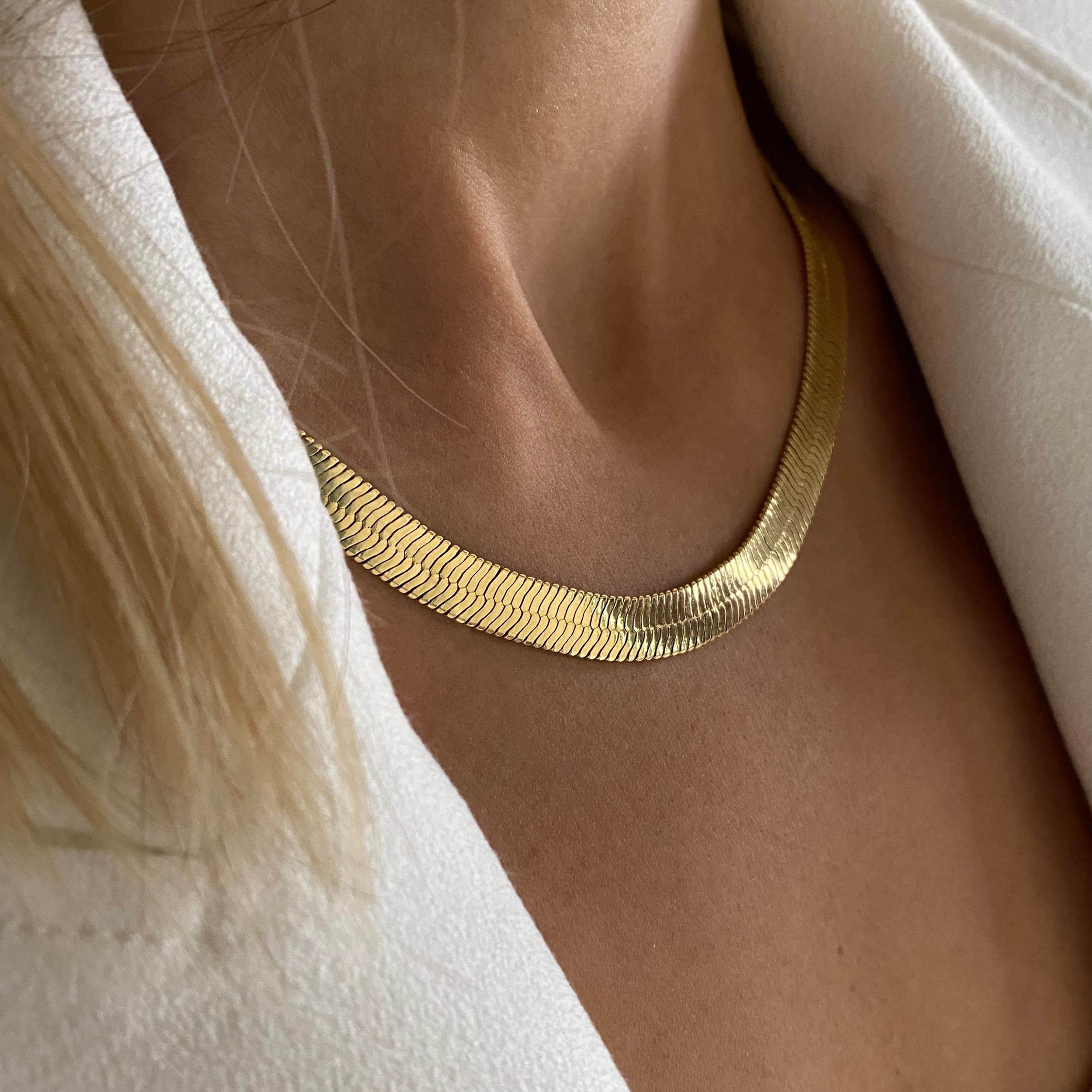 Bold Herringbone Chain Kolye