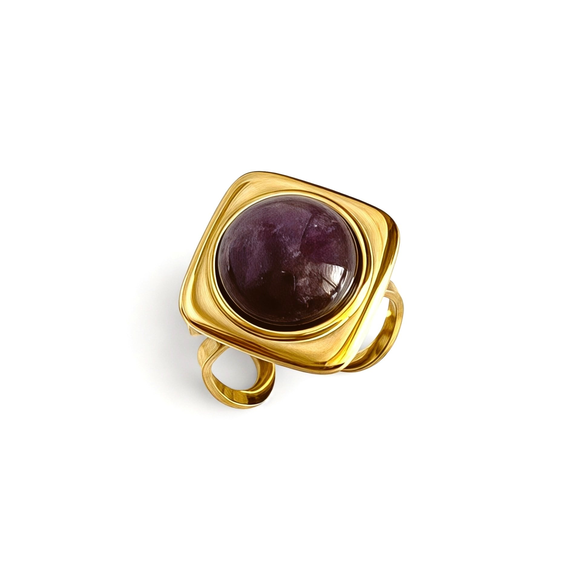Çelik Amethyst Muse Yüzük