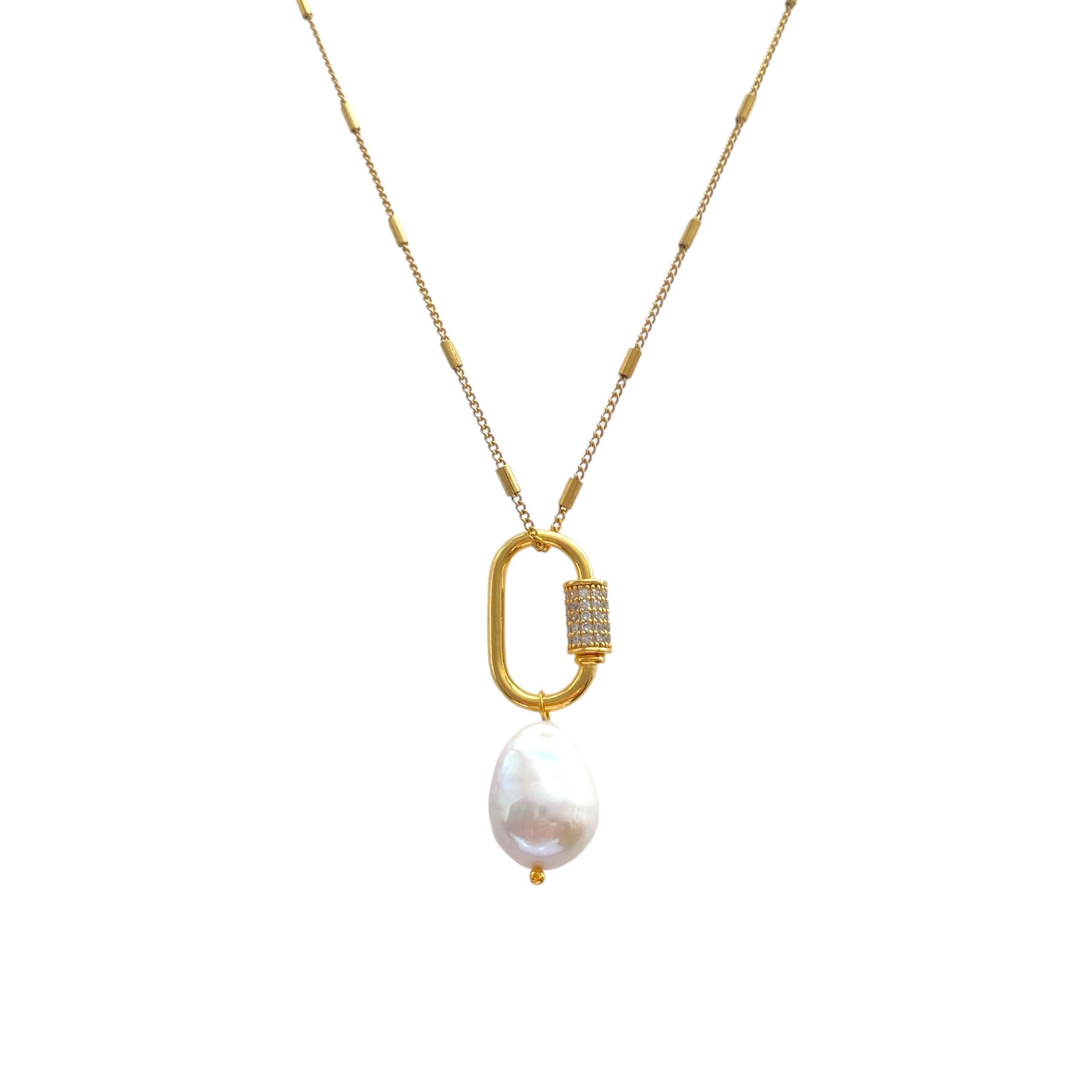 Çelik Baroque Pearl Kolye