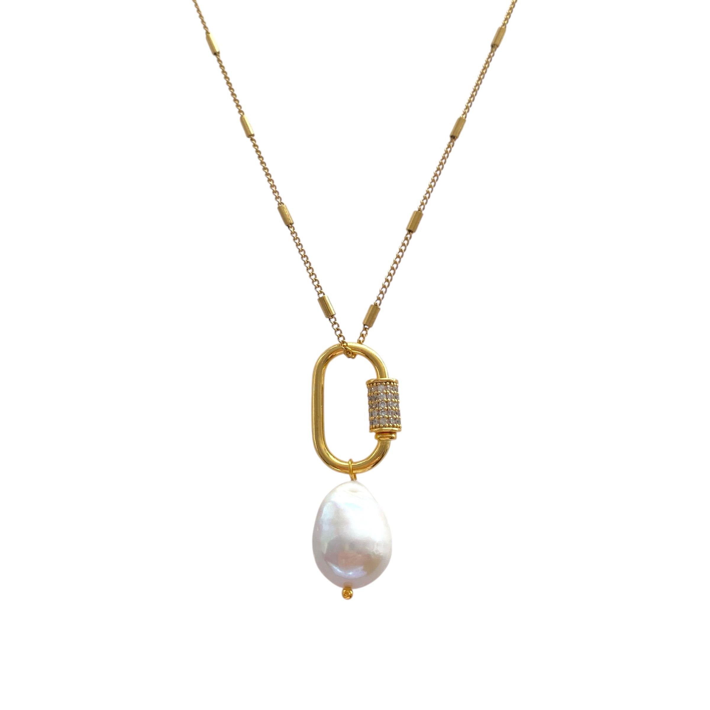 Çelik Baroque Pearl Kolye
