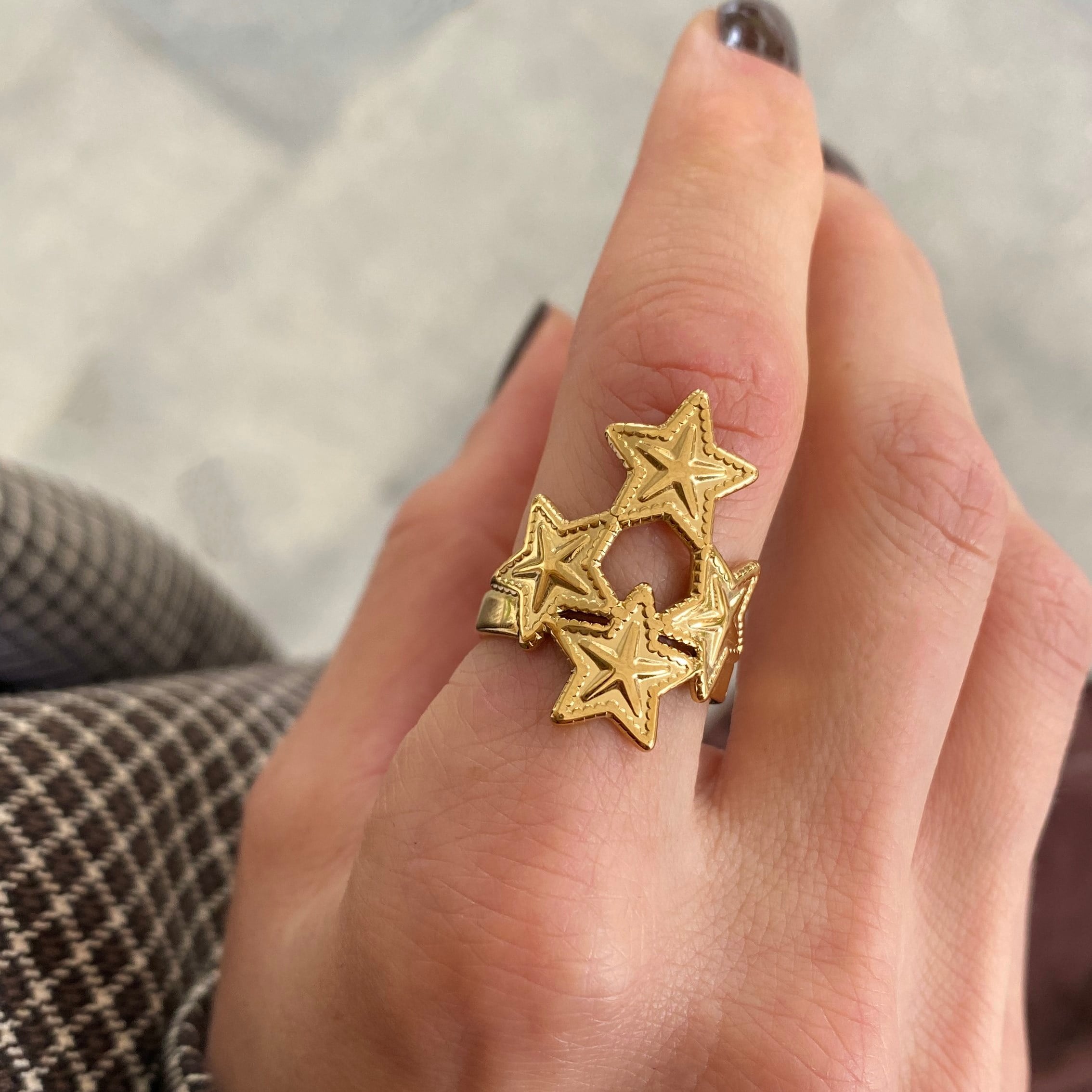 Çelik Bold Star Yüzük
