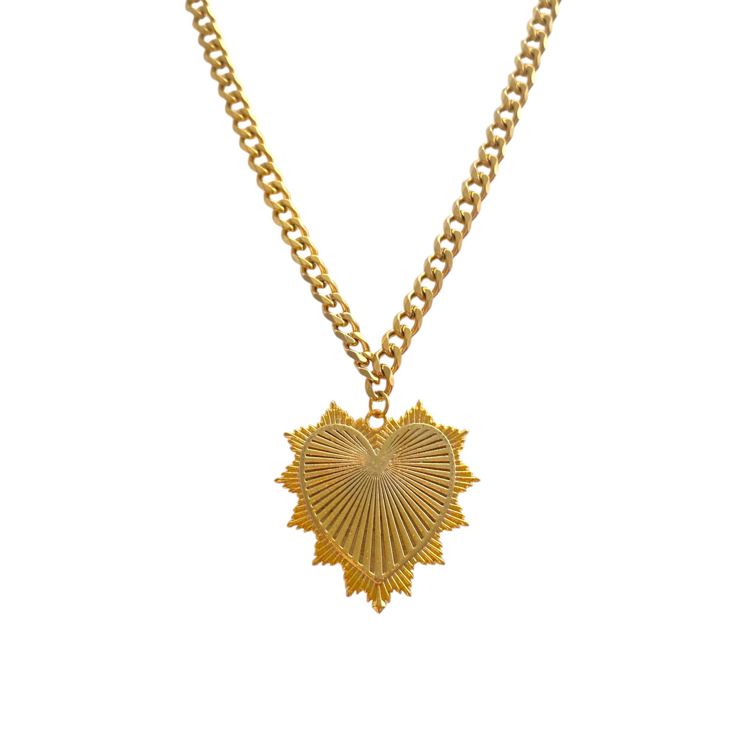 Çelik Curb Chain Amore Kolye