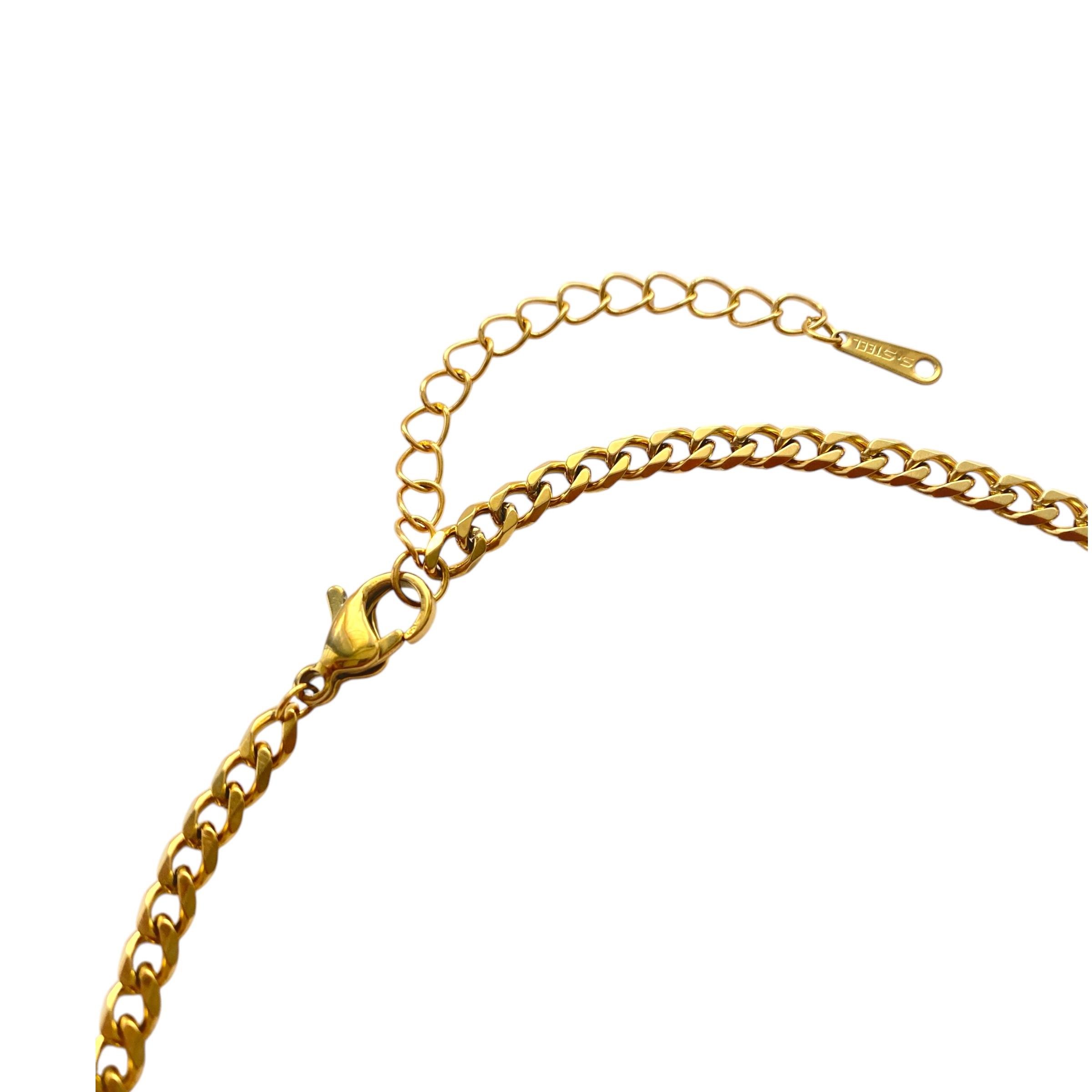 Çelik Curb Chain Kolye