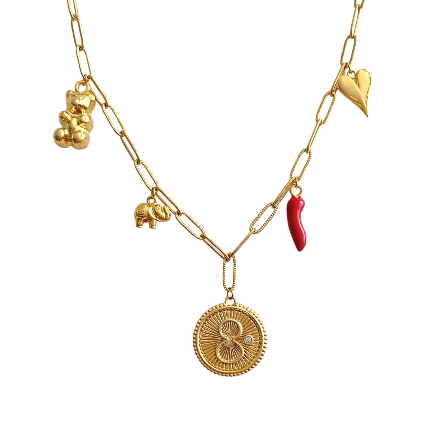Çelik Eternal Embrace Charm Kolye