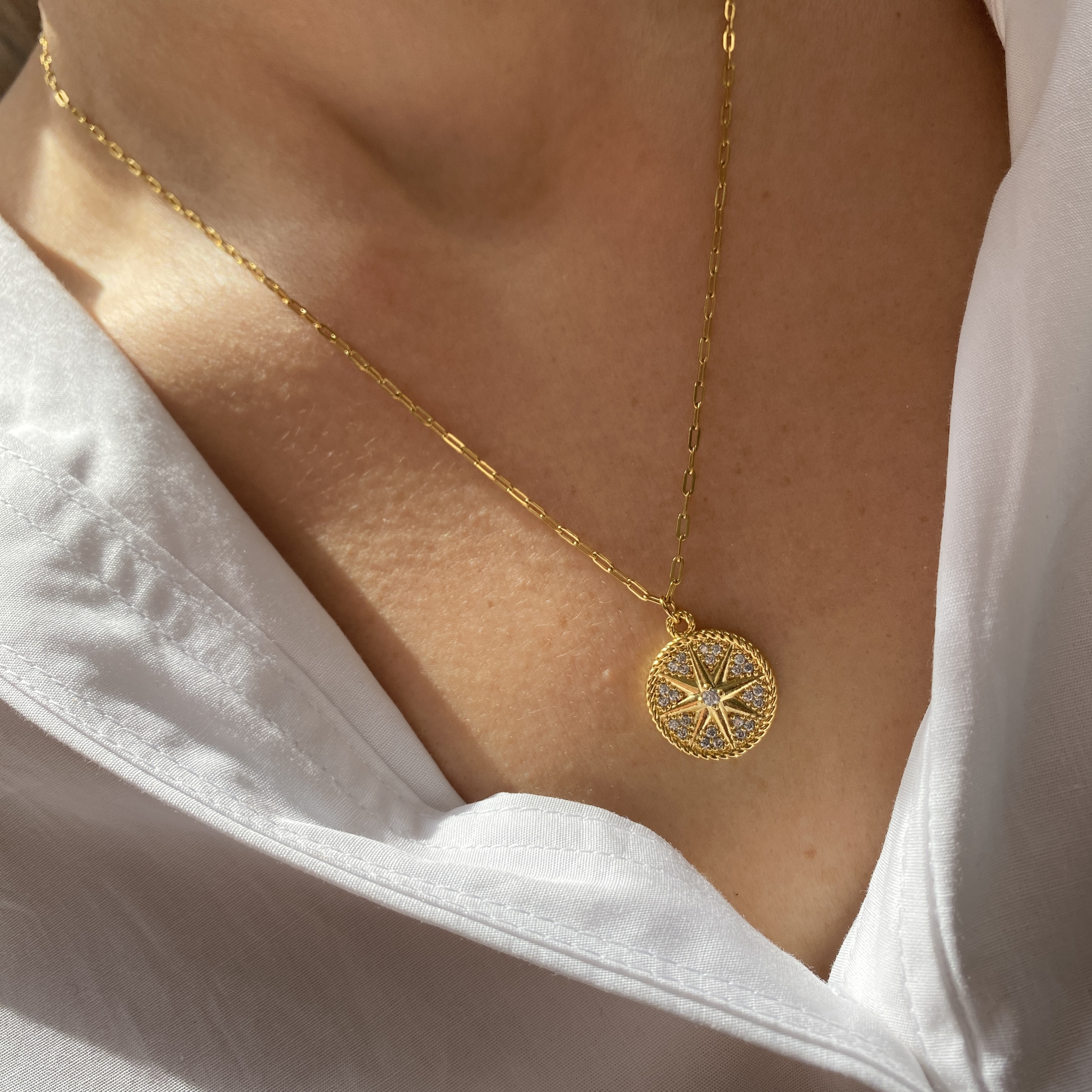 Çelik Minimal Madalyon Kolye