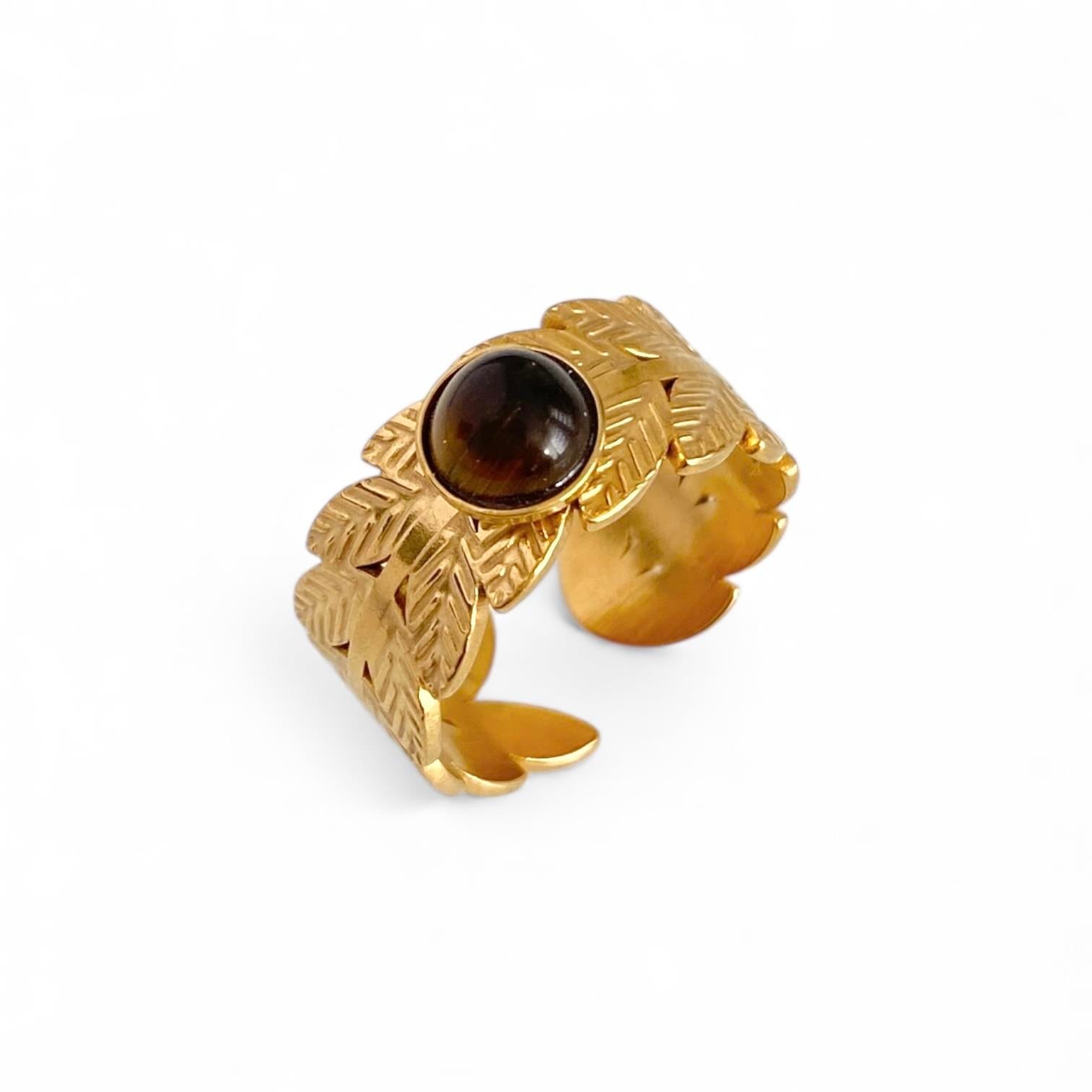 S.Steel Onyx Ring