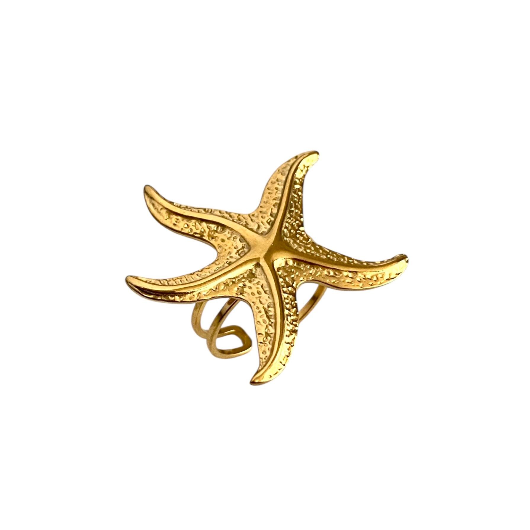 Çelik Starfish Yüzük