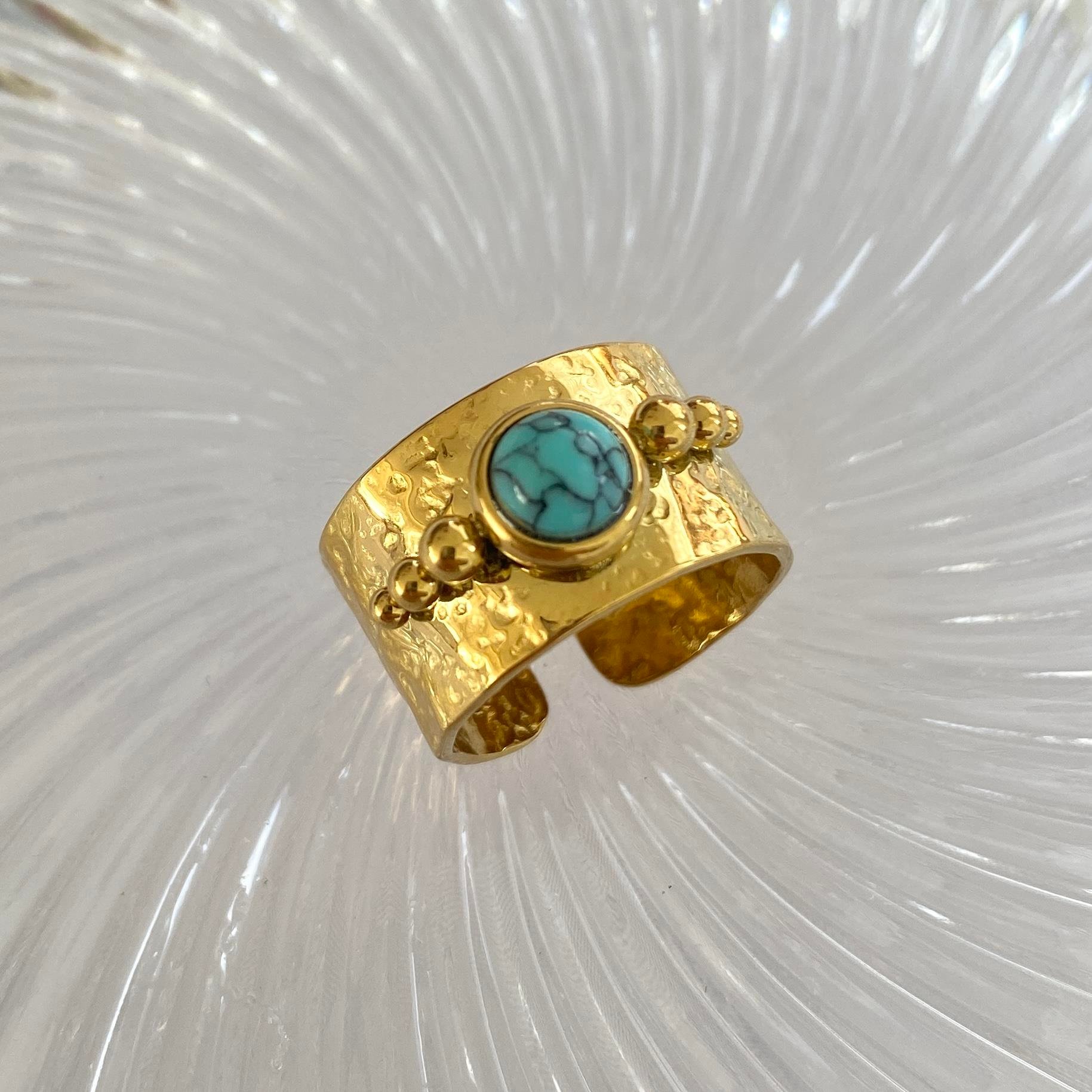 Çelik Turquoise Yüzük