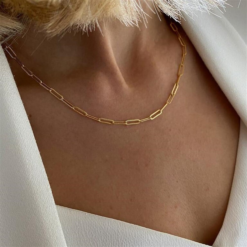 İşlemeli Basic Chain Kolye