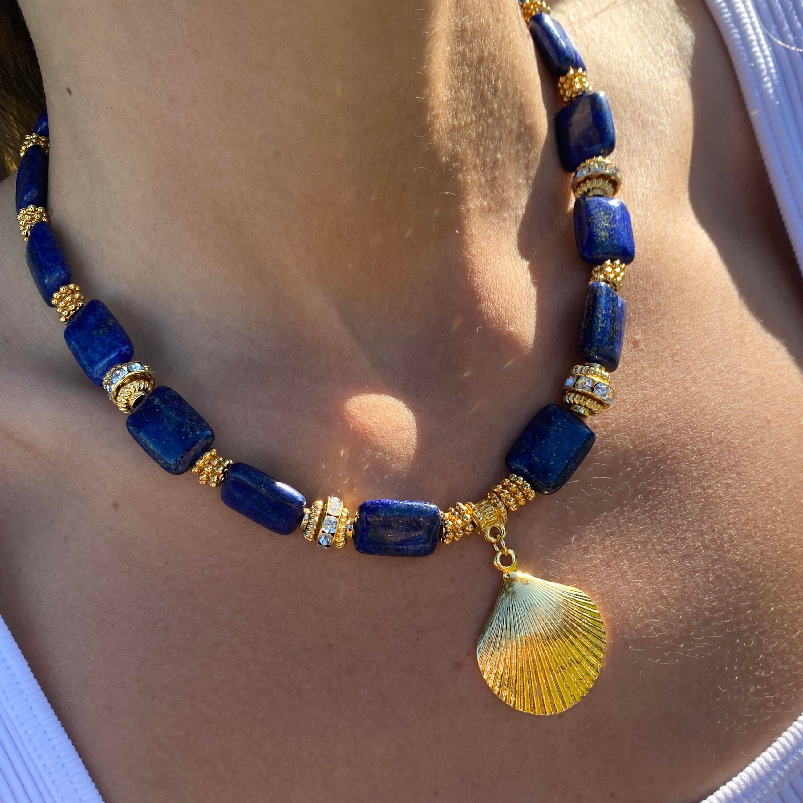 Lapis Lazuli Shell Kolye