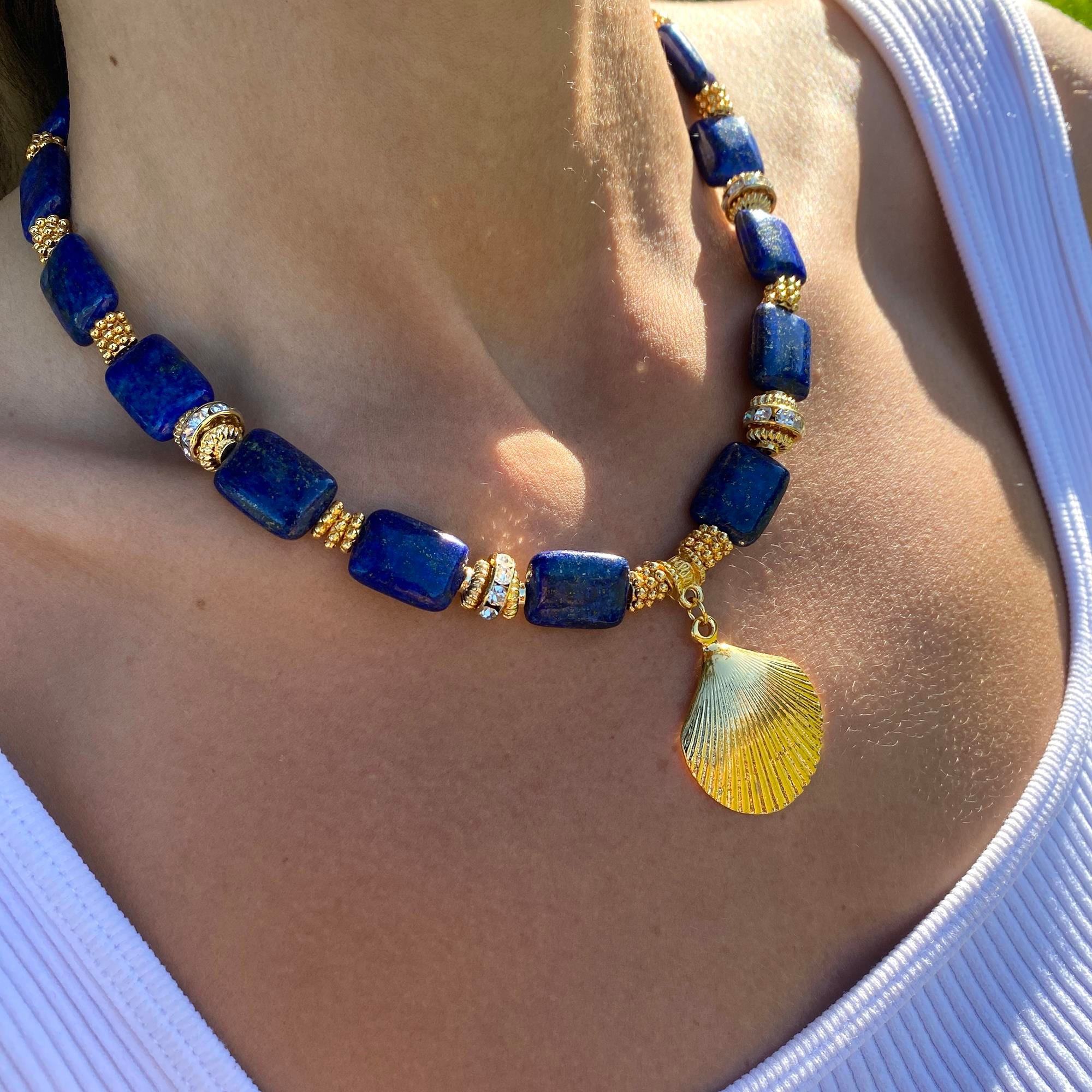 Lapis Lazuli Shell Kolye