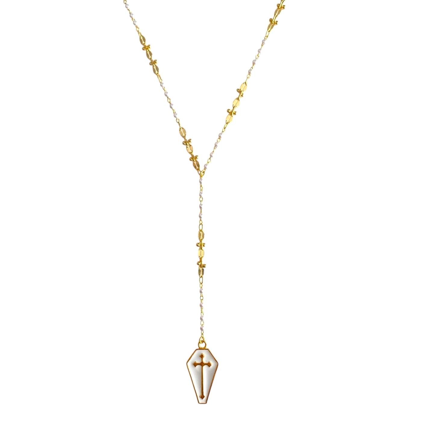 Luxe Pearl Cross Kolye