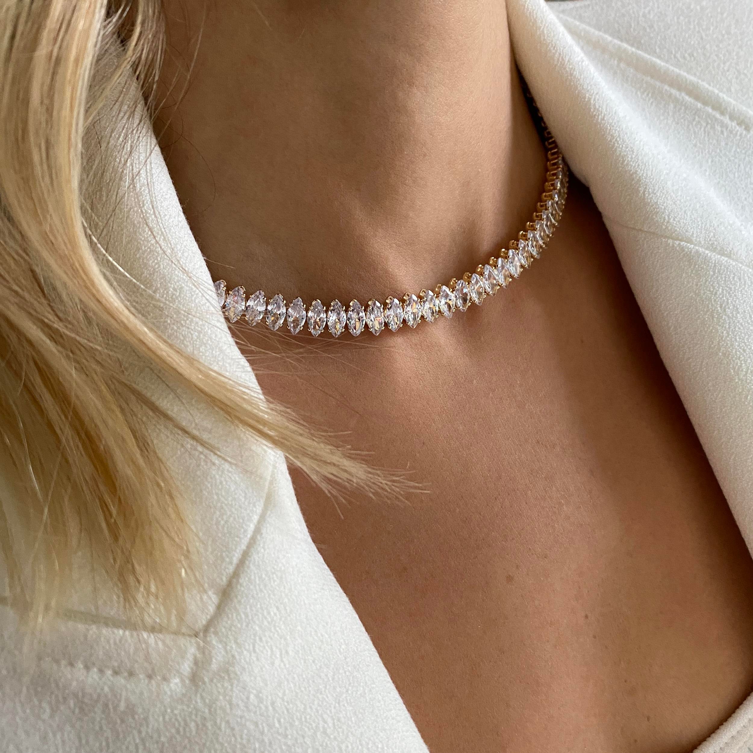 Özel Tasarım Zirkon Su Yolu Choker